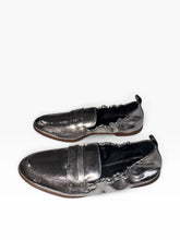 Load image into Gallery viewer, Jessica Simpson Metallic Silver Textured Penny Loafers | Size 8