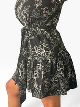 Load image into Gallery viewer, Anne Klein Floral Belted Fit & Flare Dress | Black & Ivory