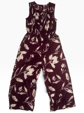 Load image into Gallery viewer, Calvin Klein Burgundy Floral Smocked Wide Leg Jumpsuit Size 6 NWT