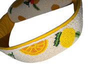 Load image into Gallery viewer, Handmade Beaded Lemon Floral Bohemian Baguette Bag