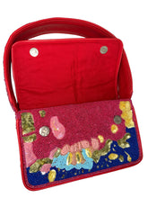 Load image into Gallery viewer, Handmade Beaded Pink & Blue Bohemian Baguette Bag