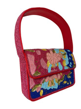 Load image into Gallery viewer, Handmade Beaded Pink & Blue Bohemian Baguette Bag