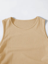 Load image into Gallery viewer, Beige Drawstring Ruched Sleeveless Ribbed Knit Bodycon Mini Dress