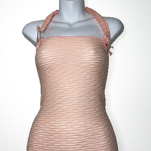 Load image into Gallery viewer, Pink Sheer Bandeau Halter Dress w/Fashion Pin Closure