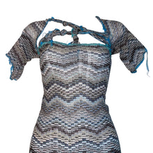 Load image into Gallery viewer, Sheer Knit Dress w/ Art Cleavage Double Snap Hook Closure