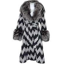 Load image into Gallery viewer, Charlie Brown Fox Fur Cashmere Wool Coat