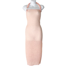 Load image into Gallery viewer, Pink Sheer Bandeau Halter Dress w/Fashion Pin Closure
