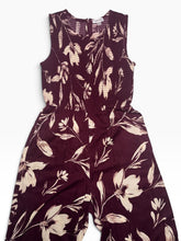 Load image into Gallery viewer, Calvin Klein Burgundy Floral Smocked Wide Leg Jumpsuit Size 6 NWT
