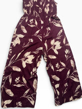 Load image into Gallery viewer, Calvin Klein Burgundy Floral Smocked Wide Leg Jumpsuit Size 6 NWT
