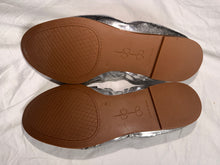 Load image into Gallery viewer, Jessica Simpson Metallic Silver Textured Penny Loafers | Size 8
