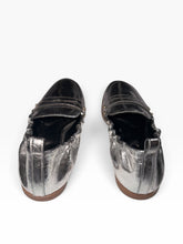 Load image into Gallery viewer, Jessica Simpson Metallic Silver Textured Penny Loafers | Size 8
