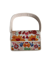 Load image into Gallery viewer, Handmade Beaded White Floral Bohemian Baguette Bag
