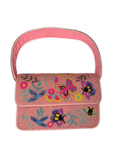 Load image into Gallery viewer, Handmade Beaded Pink Butterfly Bohemian Baguette Bag
