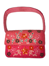 Load image into Gallery viewer, Handmade Beaded Pink Floral Bohemian Baguette Bag

