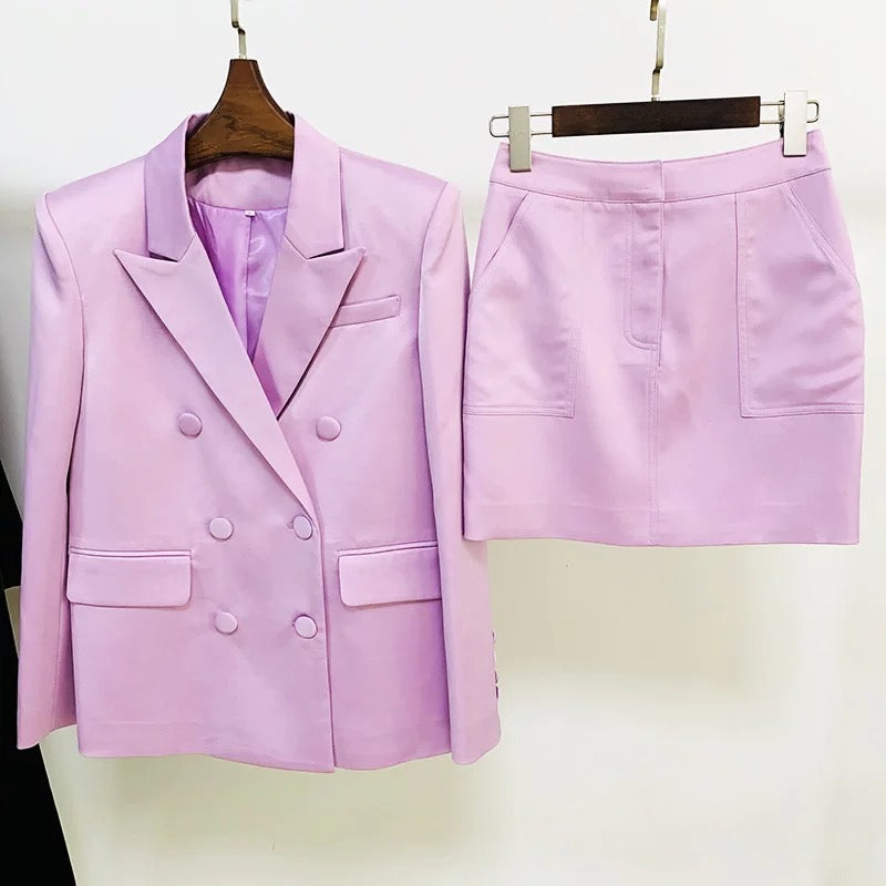 Women’s Business Blazer Skirt Suit Set