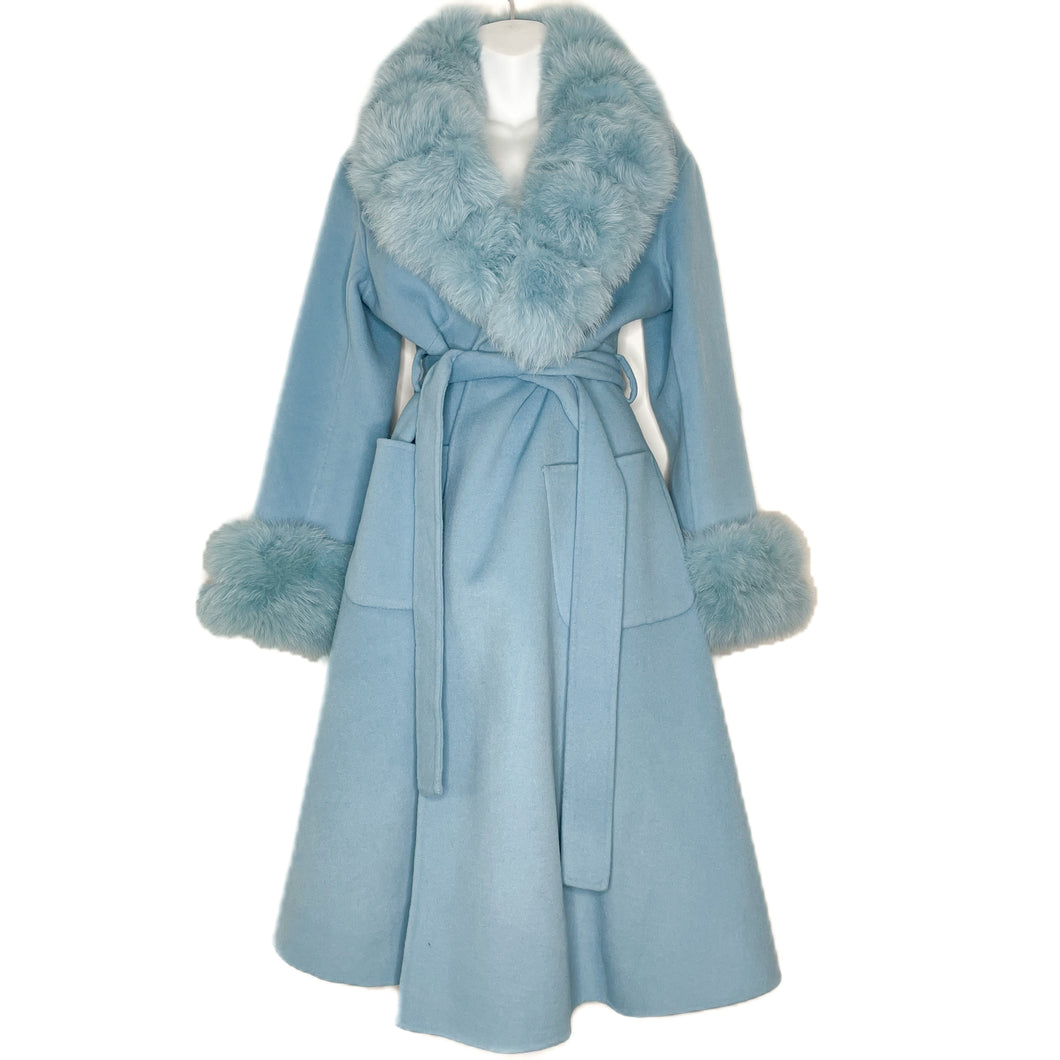Fox Fur Cashmere Wool Coat